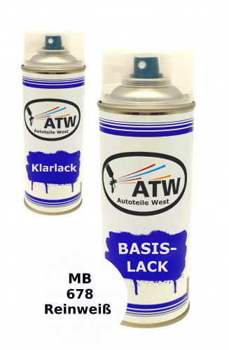 Autolack für Mercedes Benz 678 Reinweiß +400ml Klarlack Set